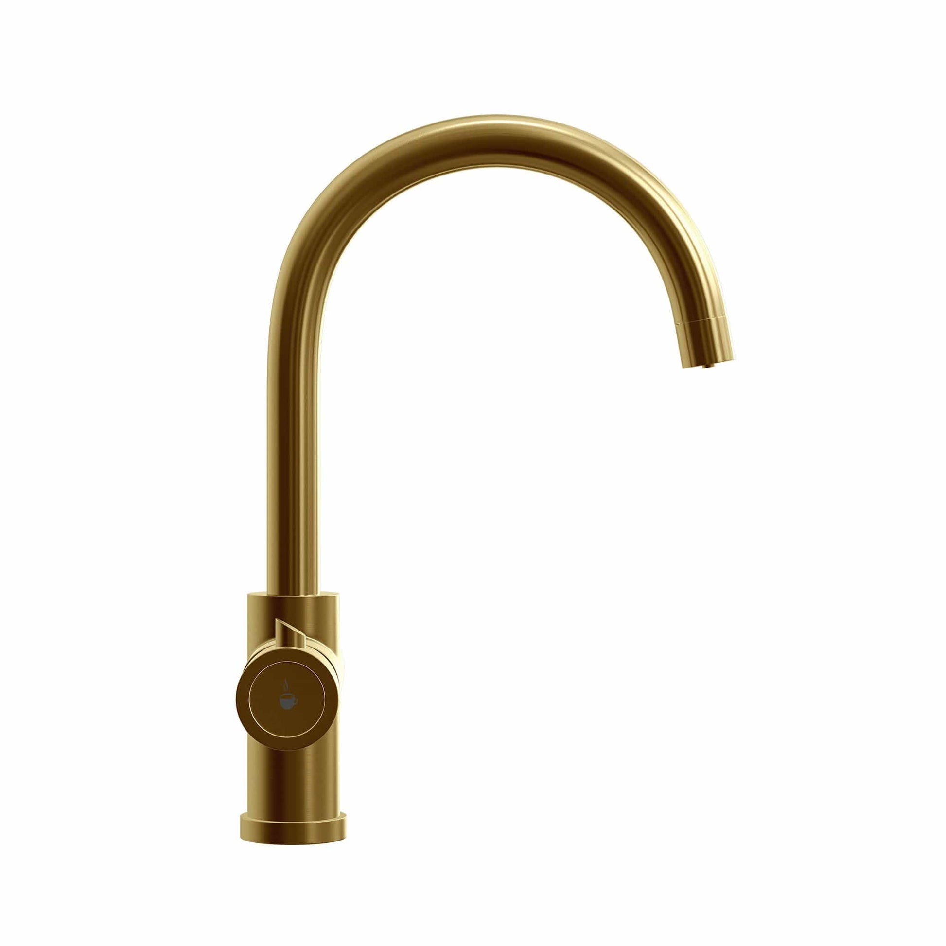 Fohen Furnas | Brushed Gold | 3-in-1 Instant Boiling Water Tap with Swan Neck | Taps | Celtic Water Solutions