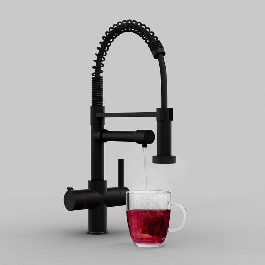 Fohen Flex | Matt Black | 3-in-1 Instant Boiling Water Tap | Handheld Flexible Spout | Taps | Celtic Water Solutions