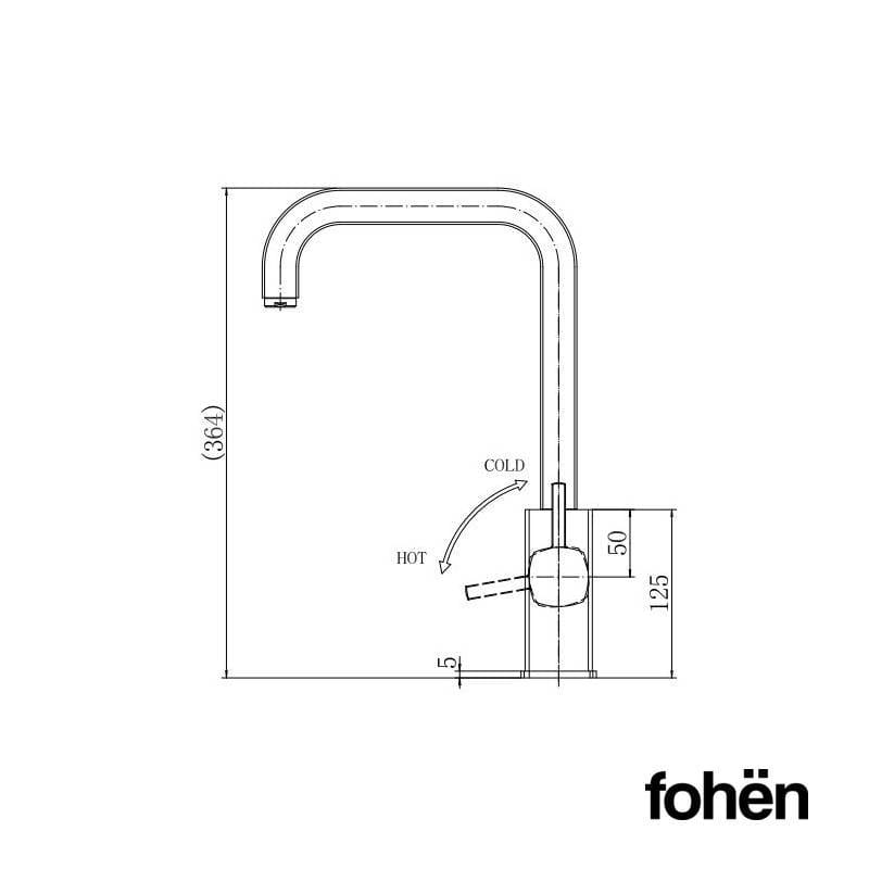 Fohen Figaro | Brushed Gold | 3-in-1 Boiling Water Tap | Taps | Celtic Water Solutions