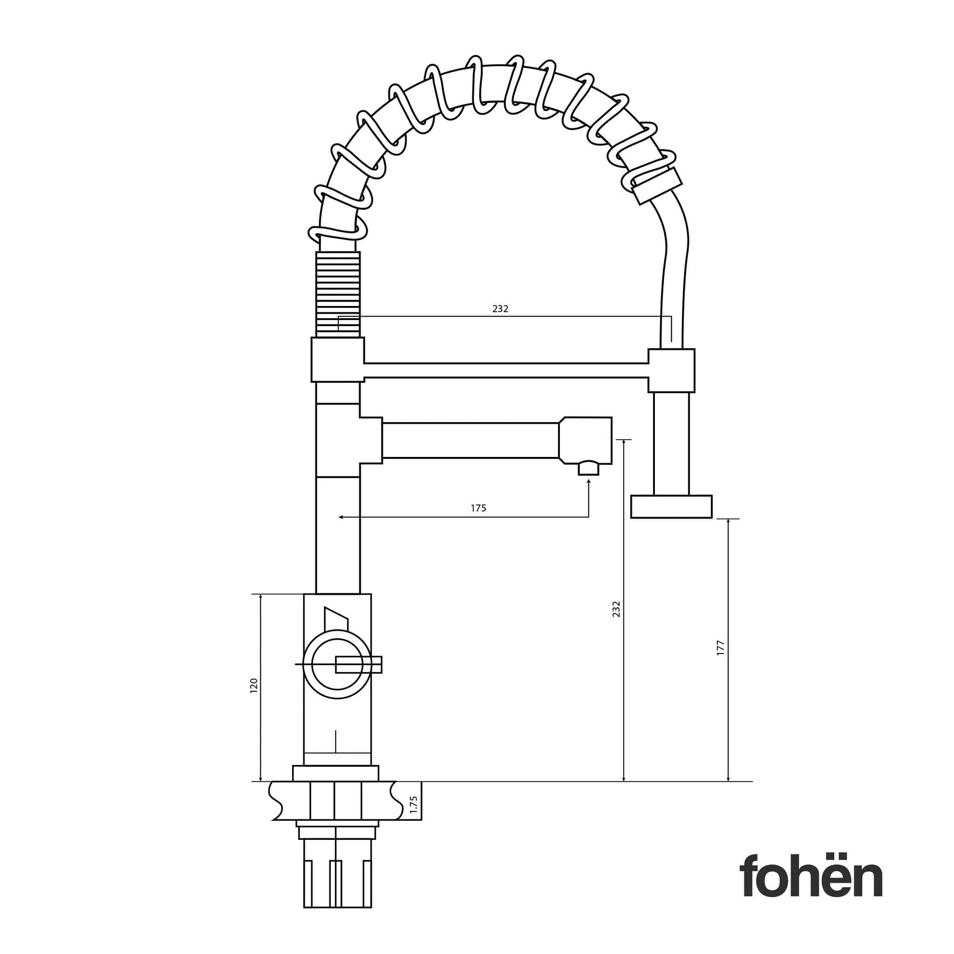 Fohen Flex | Matt Black | 3-in-1 Instant Boiling Water Tap | Handheld Flexible Spout | Taps | Celtic Water Solutions